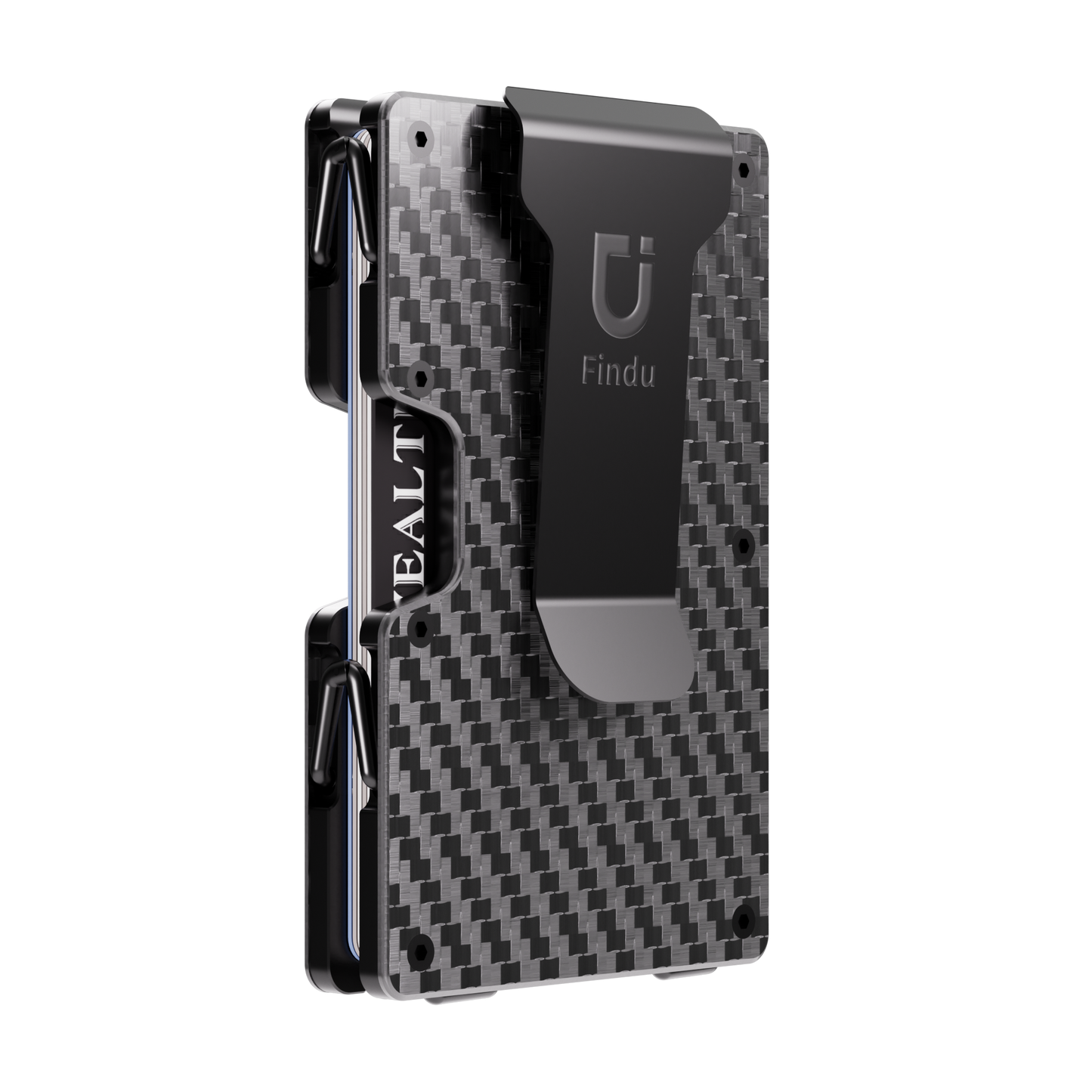 Findu Carbon Fiber Removable Money Clip Cash Wallet & Card Holder - Ultra-Light with Anti-Skimming Protection