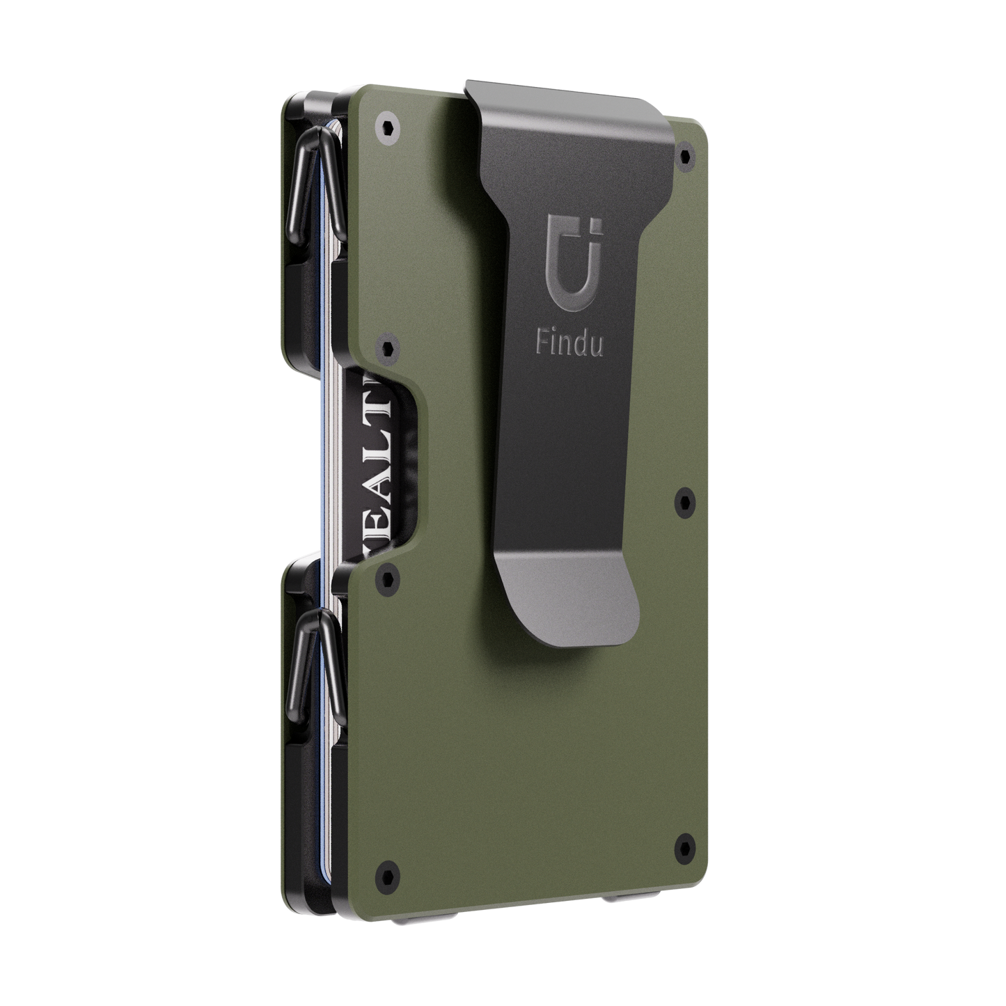 Findu Green Removable Money Clip Cash Wallet & Card Holder - Ultra-Light with Anti-Skimming Protection